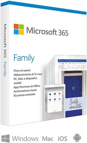 MICROSOFT OFFICE 365 FAMILY - 6 UTENTI - 1 ANNO - ESD - NUOVO
